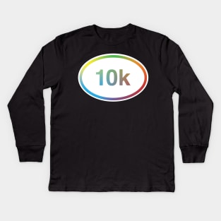 10k Running Race Distance Rainbow Kids Long Sleeve T-Shirt